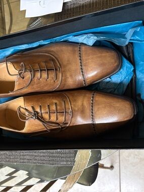Italian Shoemakers Tan Brown Cap-Toe Oxford Dress Shoes